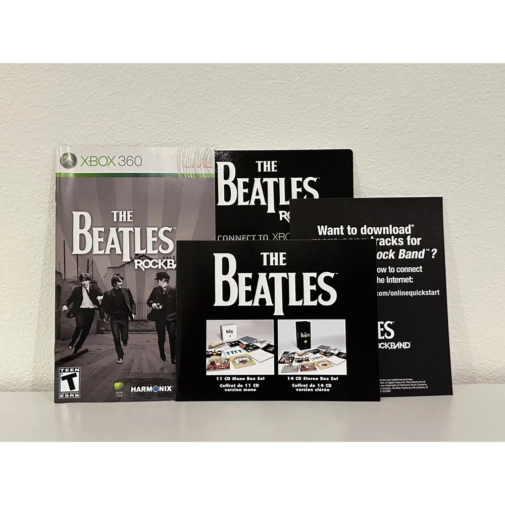 The Beatles Rock Band Xbox 360 Complete CIB w/ Manual Tested Harmonix EA 2009